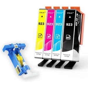 923 Ink Cartridges for HP Printers, NO CHIP, Compatible Replacement for HP 923 923e 923XL Ink Cartridges Combo Pack to Work with for OfficeJet Pro 8130e 8135e 8138e 8139e Printer(1BK/1C/1M/1Y, 4 Pack)