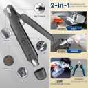 2-in-1 Dog & Cat Nail Clipper with Grinder - Dual Highlight LED Reduce Over-Trimming, Long Battery Cordless USB-C Rechargeable, Safety Lock & Catcher Cap, Quiet Home Grooming for Small Large Pets