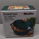 Mueller DuraCast 6 Quart-Round Enameled Cast Iron Dutch Oven Pot with Lid, Sourdough Bread Baking, PFOA-Free, 500°F Oven Safe - All Cooktops incl. Induction, Braising & Slow Cooking, Emerald