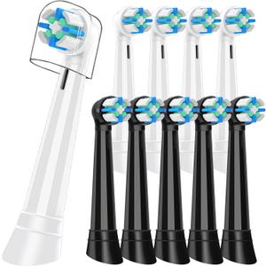 10 PCS IO Replacement Heads Compatible with Oral B IO 2/3/4/5/6/7/8/9/10/Deeep Clean Electric Toothbrush, Toothbrush Brush Heads Compatible with Oral B IO for Teeth Clean (Black/White) (Multi-colored)