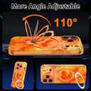 for iPhone 17 Pro Max Case,[Compatible with MagSafe][Magnetic Invisible Ring Stand],Shockproof Protective Slim Women Girl Case for Apple iPhone 17 Pro Max 6.9 inch,Orange Marble