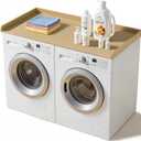 Laundry Washer Dryer Countertop: 54" x 27.5" Wood Washer Dryer Topper with 180lbs Capacity, Waterproof MDF for LG Samsung Front Load Washer and Dryer, Non-Slip Laundry Room Organization Table