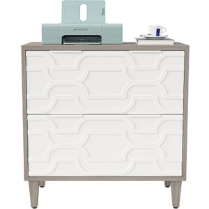 LITTLE TREE 2-Drawer File Cabinet, Lateral Filing Cabinet for A4/Letter/Legal Size, Office Storage Cabinet, Printer Stand with Storage Drawer for Home Office, White (31.5"L x 15.75"W x 31.9"H)