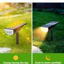 Solar Spot Lights Outdoor, Solar Lights Outdoor Waterproof IP65, 3 Brightness Modes Dusk to Dawn Landscape Spotlights for Yard Garden Pathway Tree Decoration, Warm White, 4 Pack
