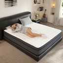 BedsPick Queen Mattress in a Box, 10 Inch Hybrid Individually Wrapped Pocket Coils, Fiberglass Free Breathable Mattress Queen Size for Pressure Relief, CertiPUR-US, 100-Night Trail