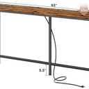 SUPERJARE Console Table with Outlet, 63 Inch Sofa Table with Charging Station, Narrow Entryway Table, Behind Couch Table, for Living Room, Plants - Rustic Brown