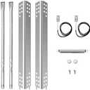 Grill Replacement Parts for Charbroil Performance 2 Burner 463625217 463625219 463673519 463673019, G470-5200-W1 Burner, G470-0004-W1A Heat Plate, Crossover Tube for 300 Cabinet Liquid Propane