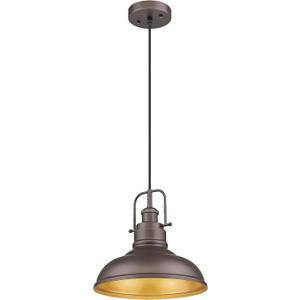 zeyu Farmhouse Pendant Light, 1-Light Industrial Hanging Light Fixture 11-inch, Oil Rubbed Bronze Finish, 016-1 ORB (Medium, 1 Pack)