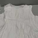Cicy Bell Womens Summer Peplum Tops Casual Babydoll Sleeveless Cotton Tank Tops Flowy Pleated Shirts White (White), Size: Large