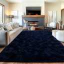 Area Rugs for Living Room, Soft Shaggy Carpets for Living Room, Fuzzy Rugs for Kids' Room, Perfect Decor for Modern Home Navy Blue 9x12 Feet
