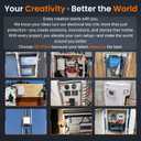 QILIPSU Waterproof Junction Box IP67 Outdoor Plastic Electrical Project Enclosure Weatherproof with Mounting Plate, Wall Brackets, Hinged Grey Cover 16.1"x12.2"x7.1"