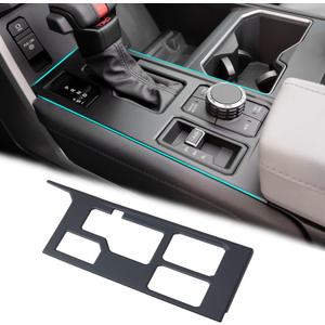 JDMCAR Central Control Gear Shift Panel Trim Cover Compatible with 2022 2023 2024 2025 2026 Toyota Tundra/Sequoia Accessories, Gear Shift Control Anti-Scratch Panel Decorative Sticker -Matte Black