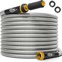 TITAN Garden Hose 50FT - 304 Stainless Steel Metal Water Hose, Flexible, Kink-Free, Lightweight, Durable, Crush Resistant Fittings, Easy to Coil, 500 PSI