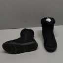 LseLom Girls Boots Warm Ankle Snow Boots Kids Soft Plush Lining Fur Collar with Zipper Winter Flat Bootie Indoor Outdoor Shoes for Little Kids Girls 13 US Black