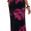 Milumia Women's Floral Criss Cross Tie Backless Maxi Dress Sleeveless Vacation Fitted Long Dresses (Medium, Black)