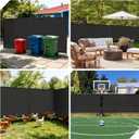 5' x 24' Outdoor Privacy Fence with Iron Poles Ground Spikes Dog Metal Garden Privacy Fence Backyard Patio Yard Barrier Boarder Divider (Black)