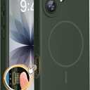 Miracase Magnetic for iPhone 17 Case, Compatible with MagSafe, Integrated Silicone Camera Control Cover, 3.0mm Thicken Shockproof Drop Protection Phone Case for 17, Dark Green