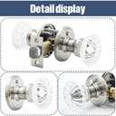 Cielsa Dawn Glass Door Knobs Interior with Lock, Satin Nickel Door Handles, Crystal Door Knobs with Lock(Satin Nickel, Privacy)
