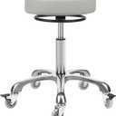 Salon Rolling Stools with Locking Wheels - Adjustable Swivel Stool Chair Heavy Duty 400 lbs Thick Cushion Hydraulic Shop Stool for Tattoo Facial Massage Kitchen Counter Salon Spa Medical Garage(Grey)