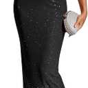 KUTUMAI Women V Neck Long Formal Dress Floral Bodycon Maxi Split Back Dresses Sexy Sequin Evening Cocktail Party Gown L