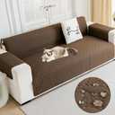 ENVEHUG Loveseat Sofa Cover for 2 Cushion Couch Water Resistant Slipcover Furniture Protector Washable Couch Cover with Non Slip and Elastic Straps for Kids Dog Cat Pet (Chocolate, 104x76)