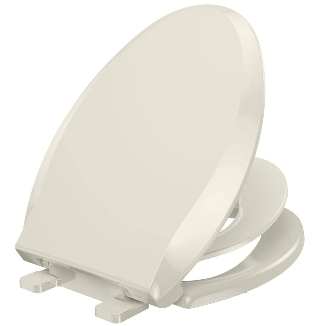 YASFEL Built in Potty Training Toilet Seat for Toddlers, Kids & Adults Biscuit Plastic Toilet Seats Elongated Slow Close with Magnets(Almond, 18.5)