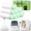 Automatic Cat Litter Box Liners Bags, Self-Cleaning Kitty Litter Liners Bags Compatible with MeoWant-SC01 & MeoWant-SC02, Heavy-Duty Thick Drawstring Replacement Liner Bag 18" x 12.6" (120 PCS)