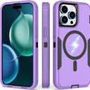 Designed for iPhone 16 Pro Max Case, Strong Magnetic, Compatible with MagSafe, Dual Drop Protection, Dustproof, Non Fading, Non Yellowing, Matte Anti Slip,for Men and Women, Purple Black