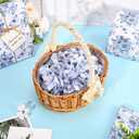 100 Sheets 20 * 14 Inches Blue Floral Tissue Paper for Gift Bags Vintage Flowers Printed Tissue Chinoiserie Paper for Bridal Shower Wedding DIY Craft Supplies