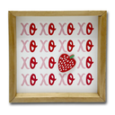 Pack of 4 Holiday Home Valentine's 8-Inch Block Sign - XO With Strawberry