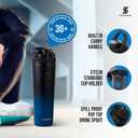 Ice Shaker Insulated Stainless Steel Shaker Bottle | 32oz, Navy/Black | Cold for 30+ Hours | Insulated Cup with Twist-on Agitator | Odor-Free Bottle for Protein Shakes, Water, Smoothies, Cocktails