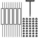 1/2 Inch Wrought Iron Rectangular Balusters - Hollow Iron Square Plain Bar Stair Balusters - Metal Spindles for Indoor Staircase with Baluster Shoes, Satin Black (20 Pack) (Rectangular+Plain Bar 20 Pack)
