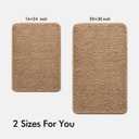 MIULEE Light Brown Bathroom Rugs Set 2 Piece, Soft Absorbent Microfiber Bath Mat Set, Non Slip Quick Dry Machine Washable Plush Shaggy Bath Rugs for Bathroom Floor, Tub and Shower, 20"x30"+16"x24"