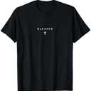 Blessed Cross Subtle Christian Minimalist Religious Faith T-Shirt, M
