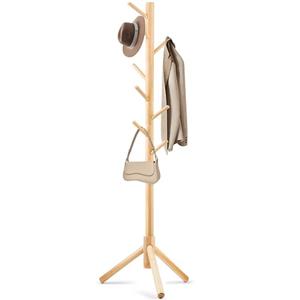 WANGMUXIA Coat Rack, Freestanding Coat Rack with 8 Hooks and 3 Adjustable Size Tree Coat Racks for Bedroom, Hallway, Entrance, Office, for Hats, Coats, Scarves, Handbags