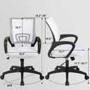 BestOffice | Ergonomic Office Chair | Mid-Back Swivel Desk Chair | Breathable Backrest & Lumbar Support | Adjustable Height | Sponge Seat | Rolling Wheels | White | for Adults & Women, 22d X 22w X 35.2h in