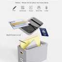 Oterri File Organizer with Lid, Hanging Filing Box with Mesh Pocket, Document Organizer for Letter Files, Portable Storage Box with Smooth Sliding Rail for Office & Home (1 PCS, Light Grey)