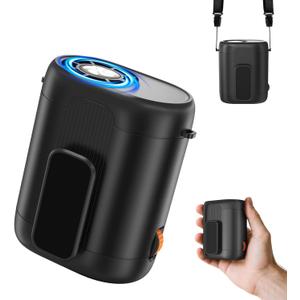 Mini Clip On Waist Fan with Infinite Speed Dial, Rechageable Hands-Free Wearable Shirt/Belt Fan with High Speed Airflow, Portable Neck Fan for Outdoor Working Camping Fishing Cooling Down