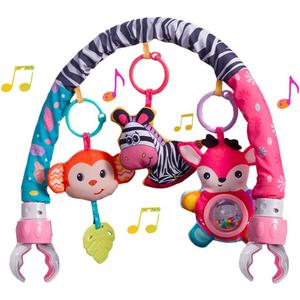 Crib Mobile for Girls, Baby Arch Mobile for Bassinet with Universal Clamps, Versatile Toy Bar for Bouncer Arch Toy 0-3 Months, Babies Gril Mobile Toys 0-6 Months Car Seat Stroller Toys (Pink)