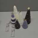 Cinnvoice 6 Pcs Boho Christmas Yarn Tree Natural Christmas Tree Xmas Yarn Cone Pedestal Tree Decoration Farmhouse Christmas Tree Rustic Wool Tree Bottle Brush Tree Table Centerpiece Decor(Grey)