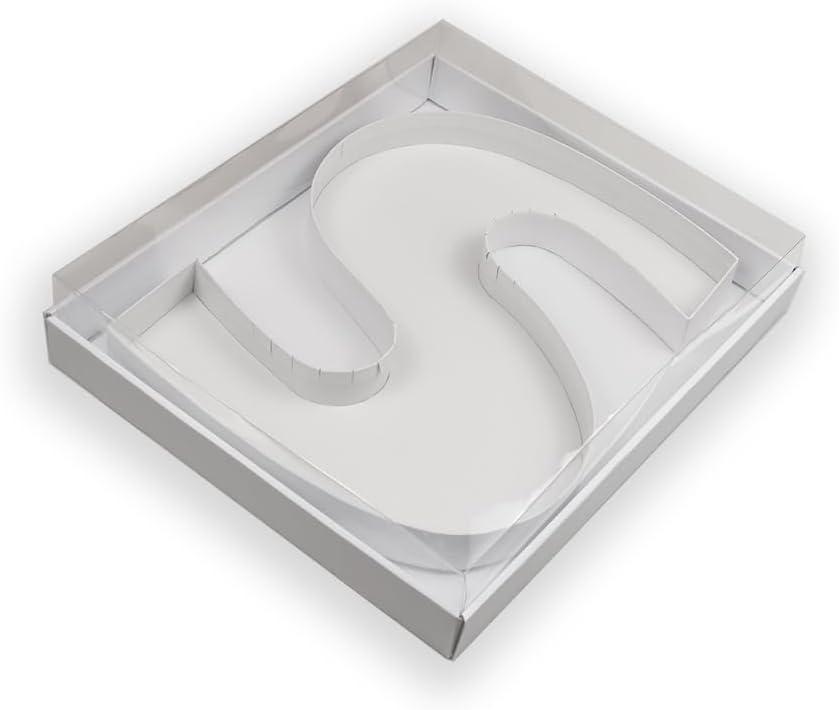 14" Fillable Cardboard Number Charcuterie Board Box with Clear Lid, White Hollow Gift Tray for Birthday, Anniversary and Event Parties (S)