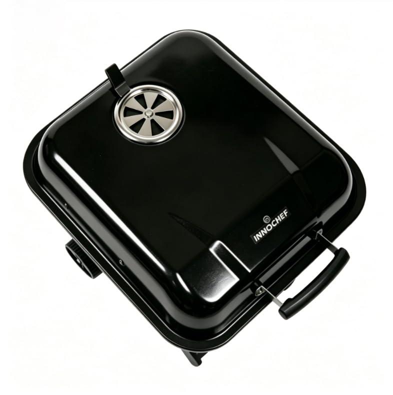 Portable Charcoal Grill, Tabletop BBQ Grill, Foldable Camping Grill, Outdoor Grill for Picnic, Tailgating, Travel, Porcelain-Enamel Grates, Adjustable Air Vent