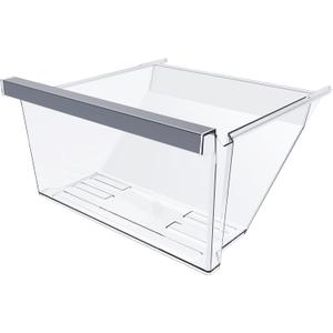 UPGRADED W11162446 Refrigerator Crisper Drawer Compatible with Whirlpool Fridge Drawer W11046495 Whirlpool Drawer Replacement Parts WRS325SDHZ, WRS321SDHZ, WRS315SDHM Refrigerator Drawer Bottom Shelf