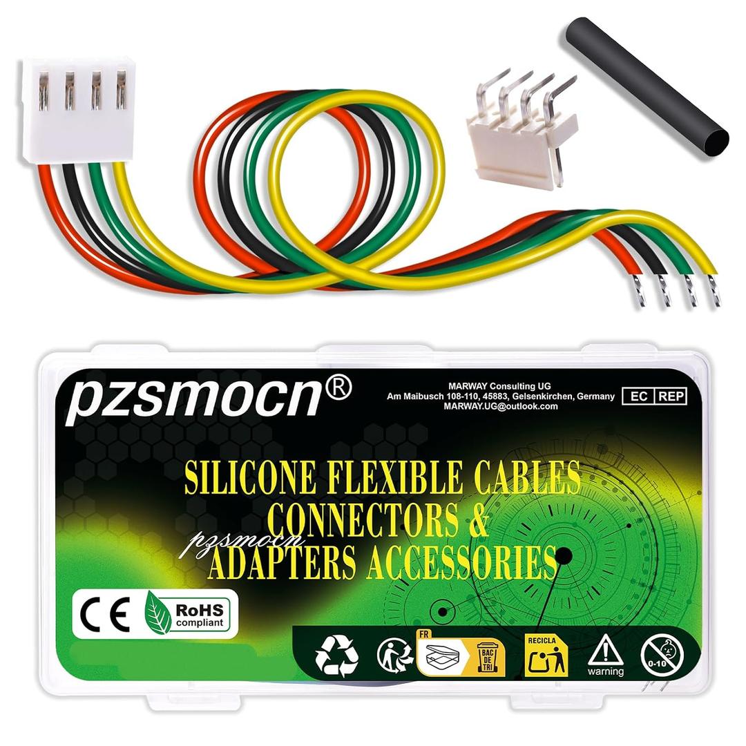 10 Sets/40 Pcs JST VH SMT 3.96mm Pitch 4 Pin 22AWG Silicone Cable Plug Socket Extension Cord Terminal Adapter Accessories Kit, Female Connector with Pre-Crimped Wire 20cm and Male Housing