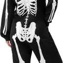 Spooktacular Creations Halloween Skeleton Costume, Adult Skeleton Costume Jumpsuit for Women Halloween Cosplay Dress Up Party (XXL)