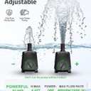POPOSOAP 400GPH Submersible Pump(1500L/H, 24W), Ultra Quiet Fountain Pump with Over Heating Protection & Filter Sponge 6.6ft High Lift for Pond, Fish Tank, Aquarium, Hydroponics, Waterfall Q103