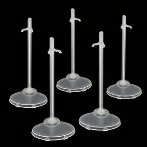 12-Pack Adjustable Doll Stands for 8-12 Inch Dolls, Clear Plastic, Hobby Figure Display Stands