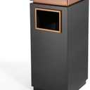 WICHEMI Commercial Outdoor Trash Can with Lid, 7 Gallon Stainless Steel Trash Bin with Removable Inner Bucket for Office Hotel Lobby Patio