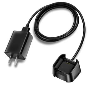 YCWZZH Fast Wall Charger for Fitbit Versa 2, USB Charging Cable Cord, Not for Versa 2 Lite, Black, 5V, 100-240V, 50-60Hz, Travel, Fast Charging (3.3 Feet)