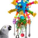 Parrot Toys Bird Toys Perch Pullable Stainless Steel Spoons Colorful Acrylic Stick Chew Toys for Amazons Mini Macaws African Greys Cockatoos Conures, Cockatiels, Lovebirds, Parrotlets and Other (blue)